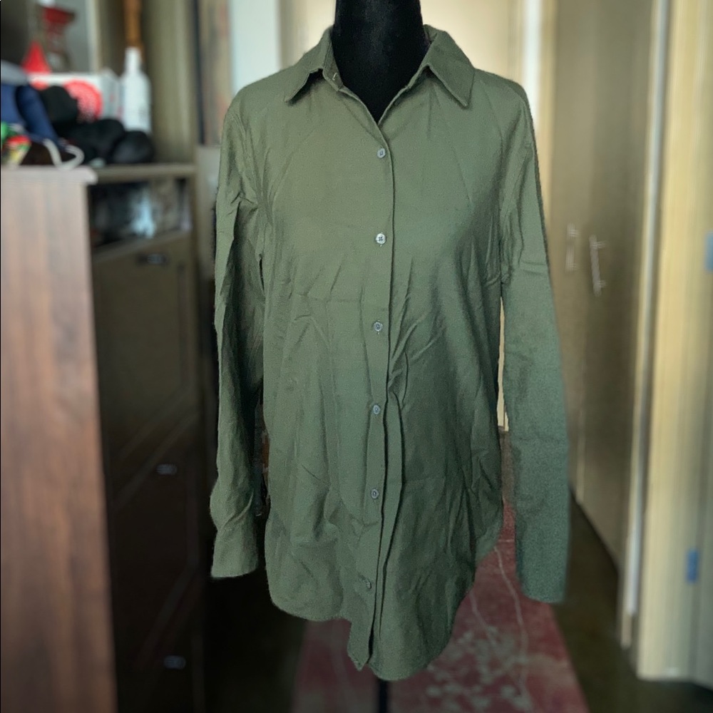 Kit and Ace Olive Button Down Shirt